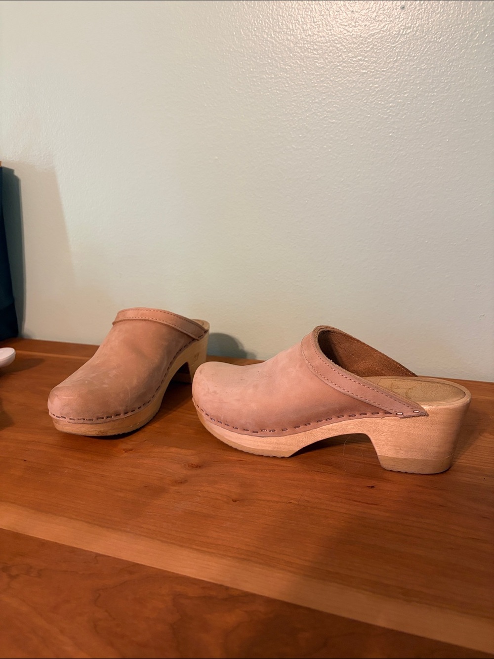 No. 6 Dusty Rose Suede Clogs - Picture 2 of 4